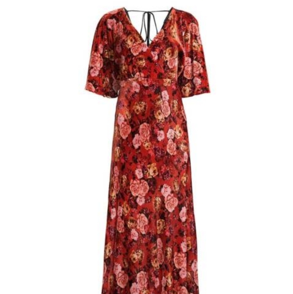 Johnny Was Dresses & Skirts - Johnny Was Alanis Dress Floral Print Velvet Kimono Sleeve Maxi Long $565 - NWT